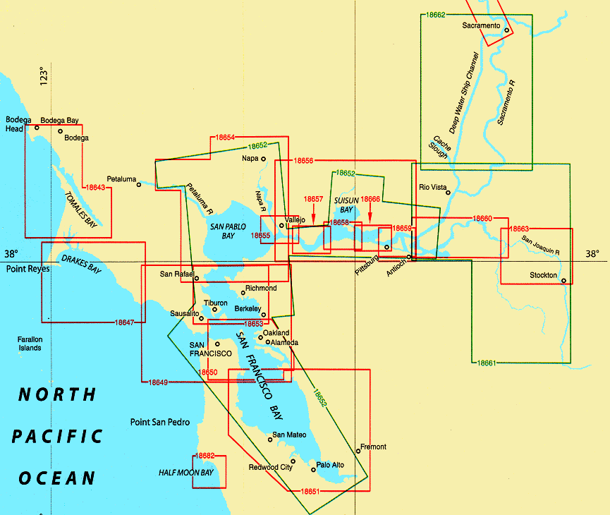 NOAA Nautical Charts, Puget Sound and San Francisco Bays