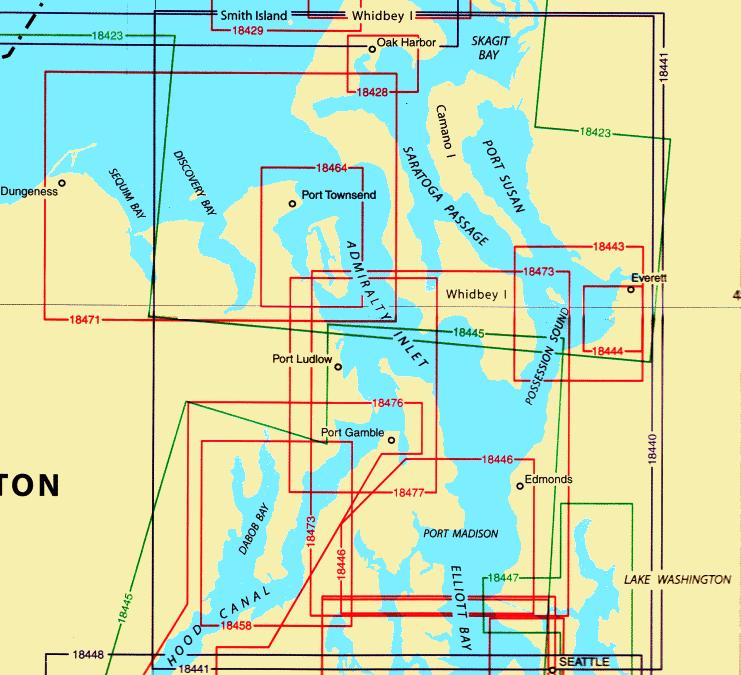 NOAA Nautical Charts, Puget Sound and San Francisco Bays